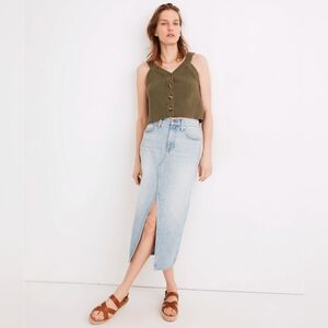 Madewell Rigid Denim A-Line Midi Skirt